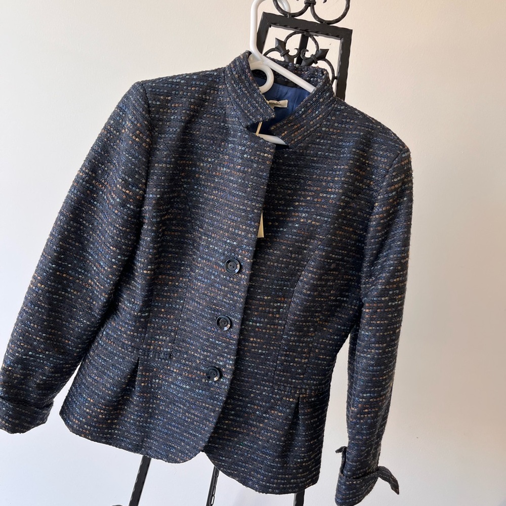 Santorelli Women's Navy Tweed Blazer